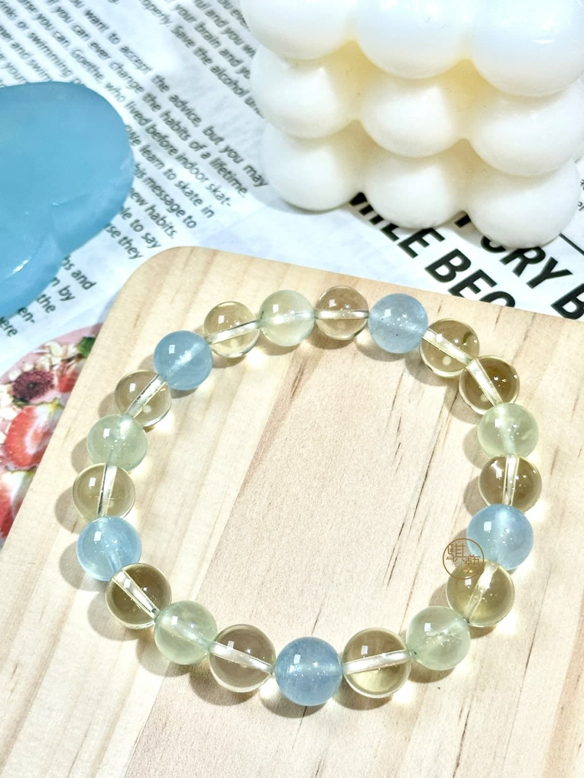 Citrine × Aquamarine × Prehnite