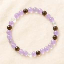 Lilac · Ink Purple Crystal Bracelet — Lavender Amethyst, Smoky Quartz & Purple Phantom Quartz 商品照 1