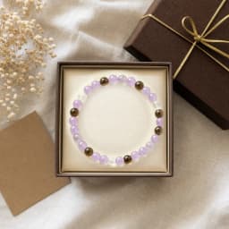 Lilac · Ink Purple Crystal Bracelet — Lavender Amethyst, Smoky Quartz & Purple Phantom Quartz 商品照 4