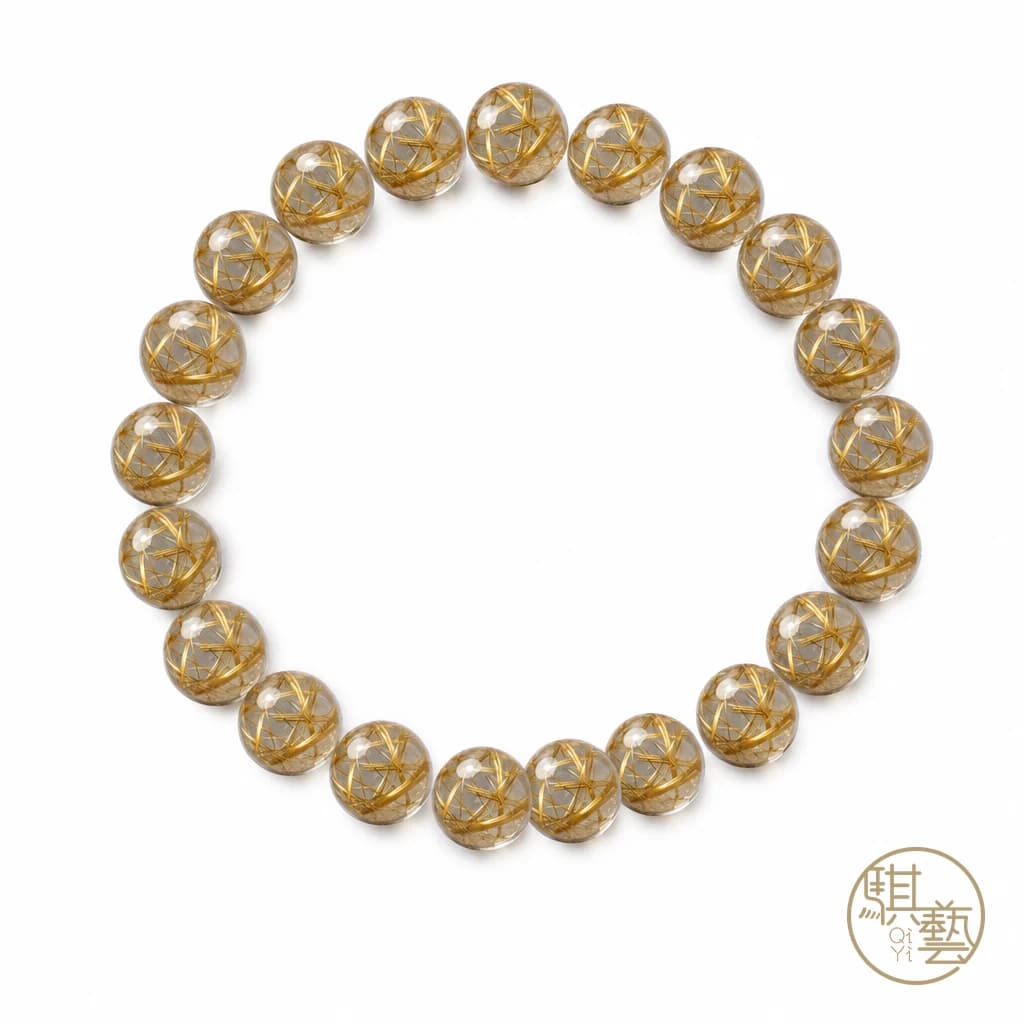 Gold Rutilated Quartz Bracelet