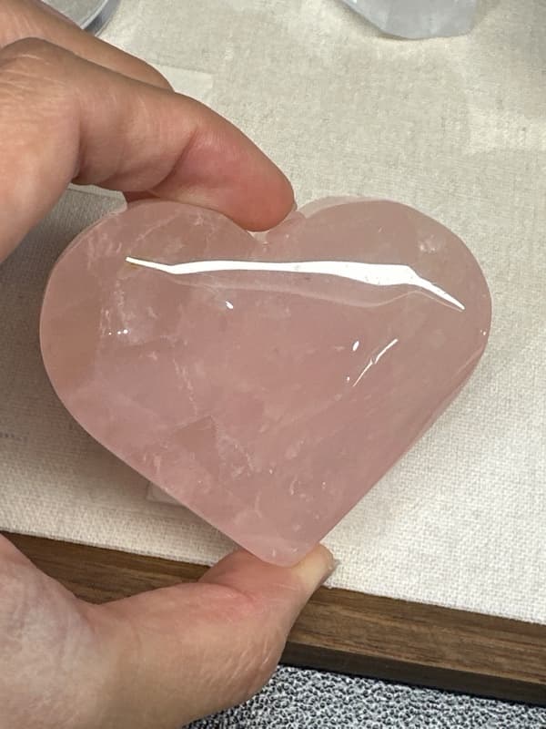 透體粉水晶愛心 天然水晶手串