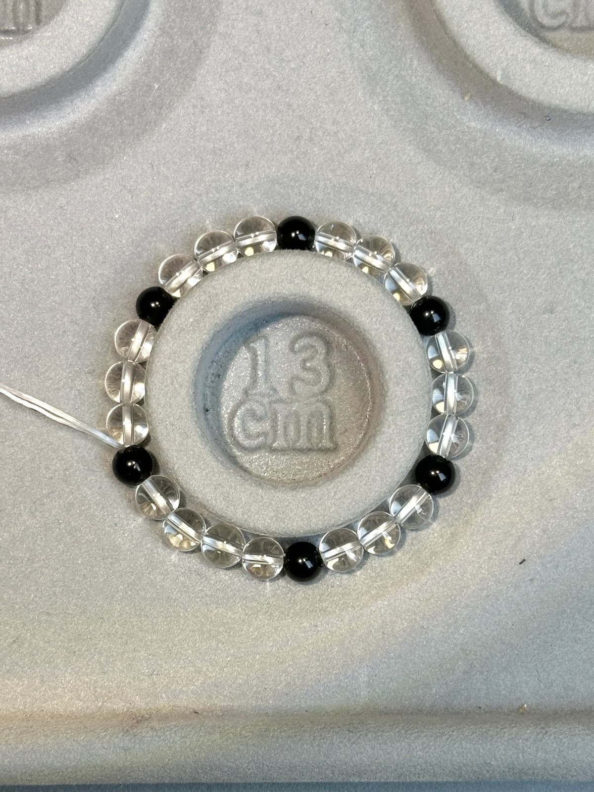 客製單 #131 白水晶・黑曜石手串出貨前實拍