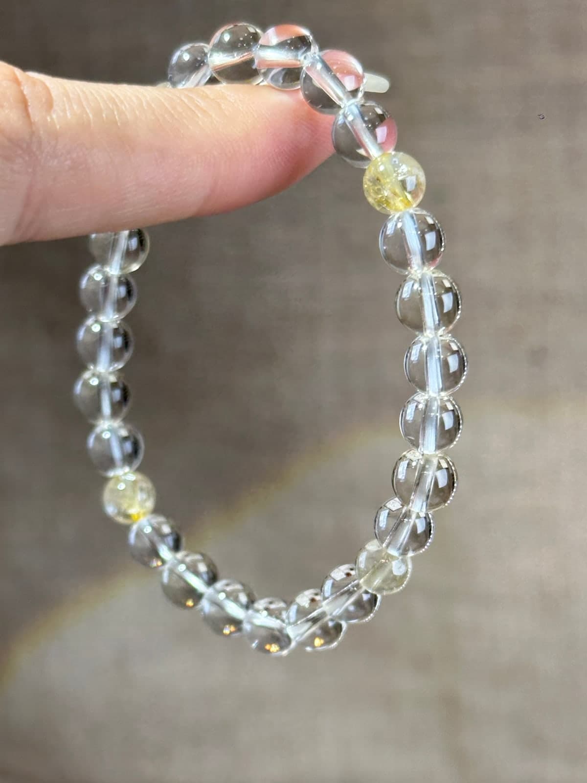 客製單 #144 白水晶・黃水晶・金髮晶手串出貨前實拍