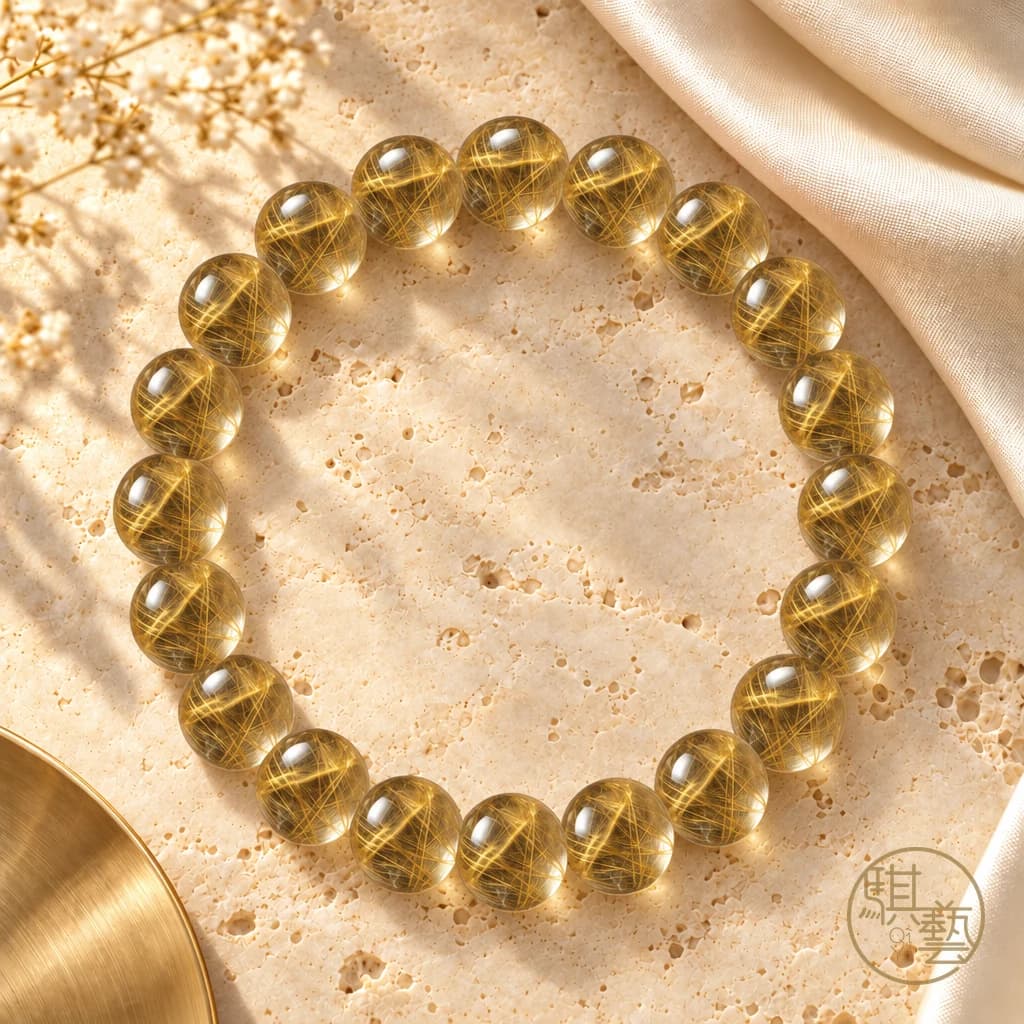 Gold Rutilated Quartz Bracelet