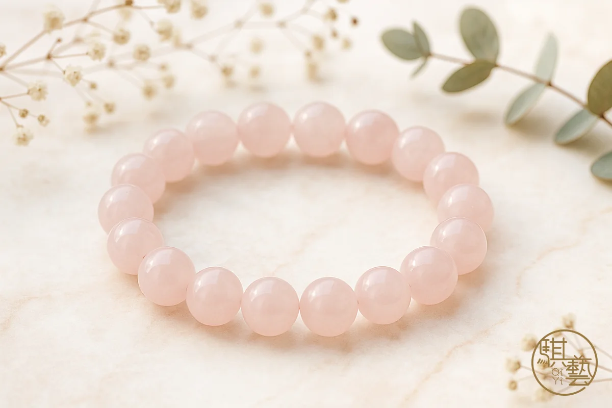 Rose quartz crystal bracelet