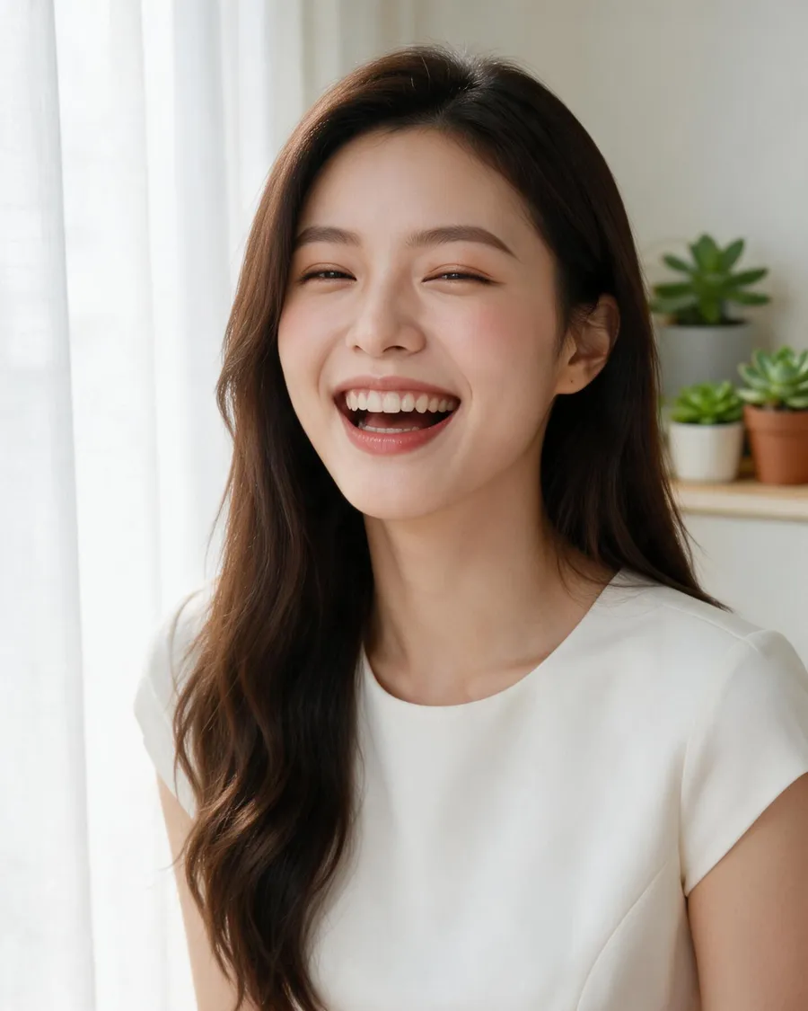 AI 顧問小騏開心笑著（AI 形象照）
